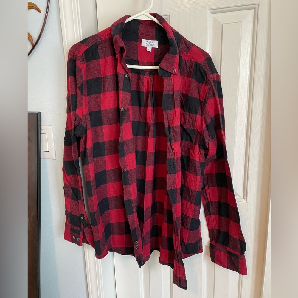 Mens Long Sleeved Flannel Shirt by Croft & Barrow Sz L